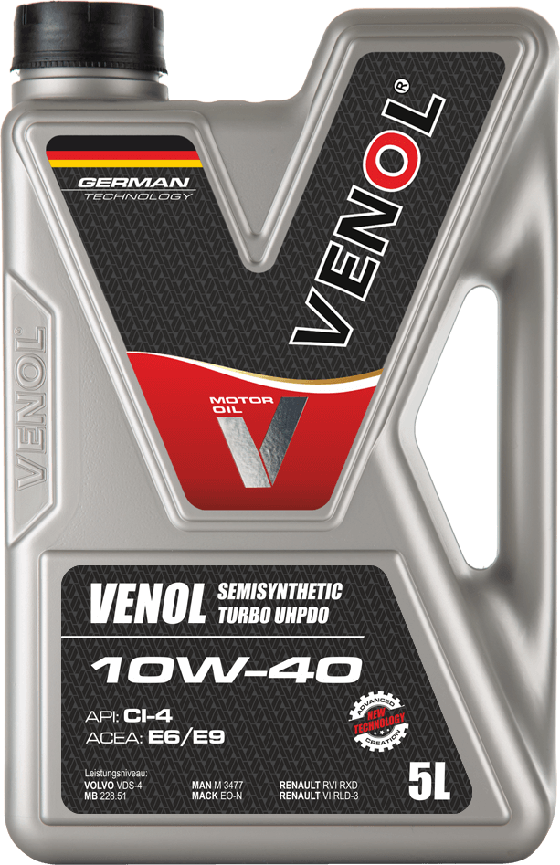 OLEJ_SILNIKOWY_VENOL SEMISYNTHETIC TURBO UHPDO CI 4 10W40_5L